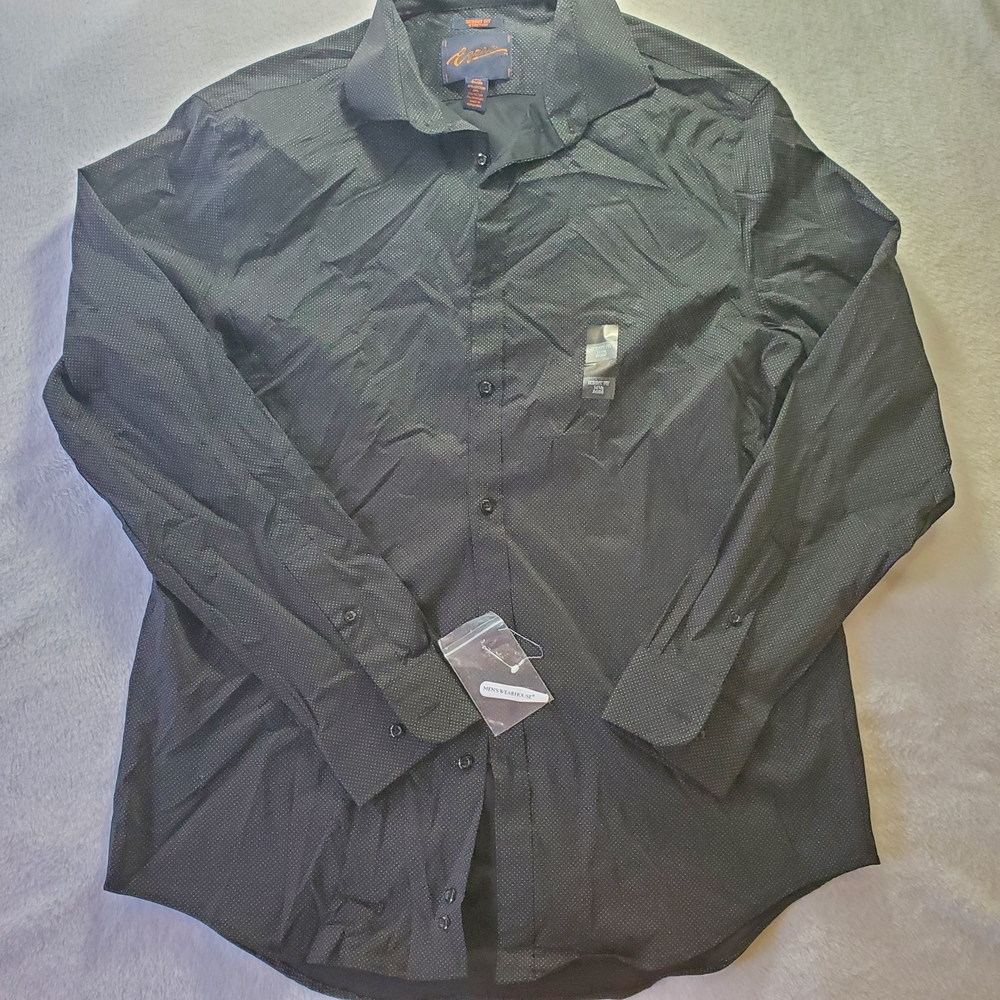 Egara Dark Gray Casual Button Down Shirt Skinny Fit